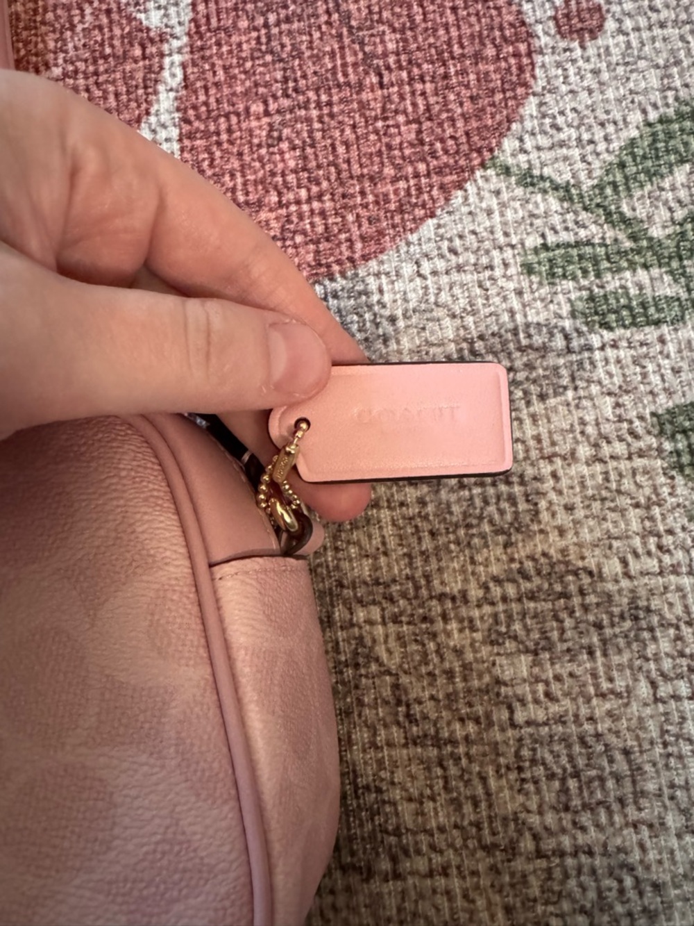 Coach Pink Pebble Leather Signature Crossbody Bag - Mini Jamie Camera Bag - Picture 4 of 8
